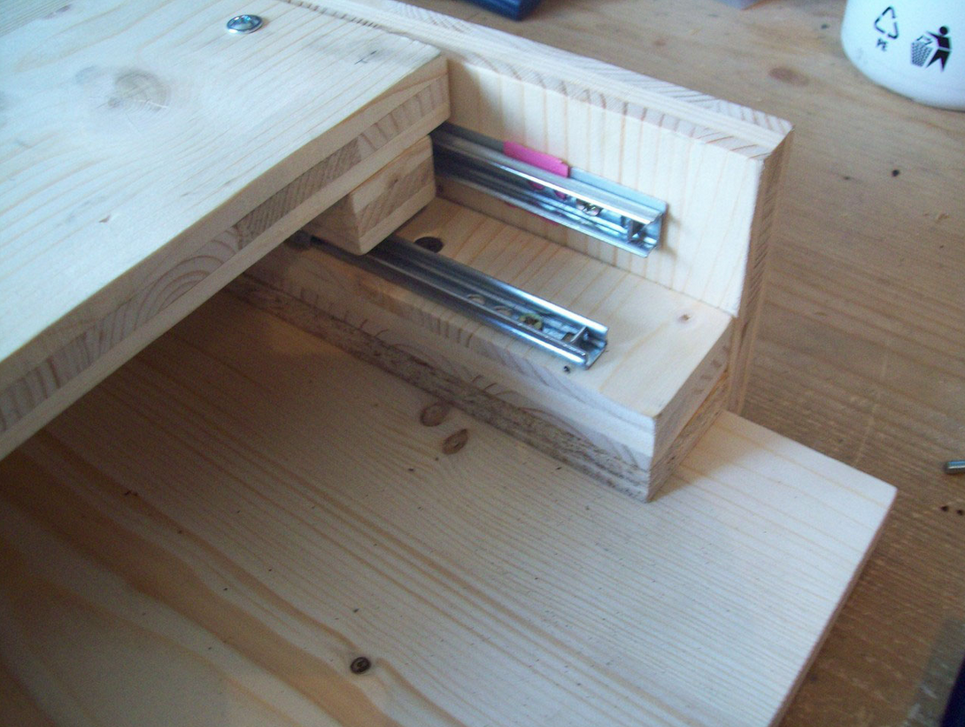 Drawer slides used as linear rails