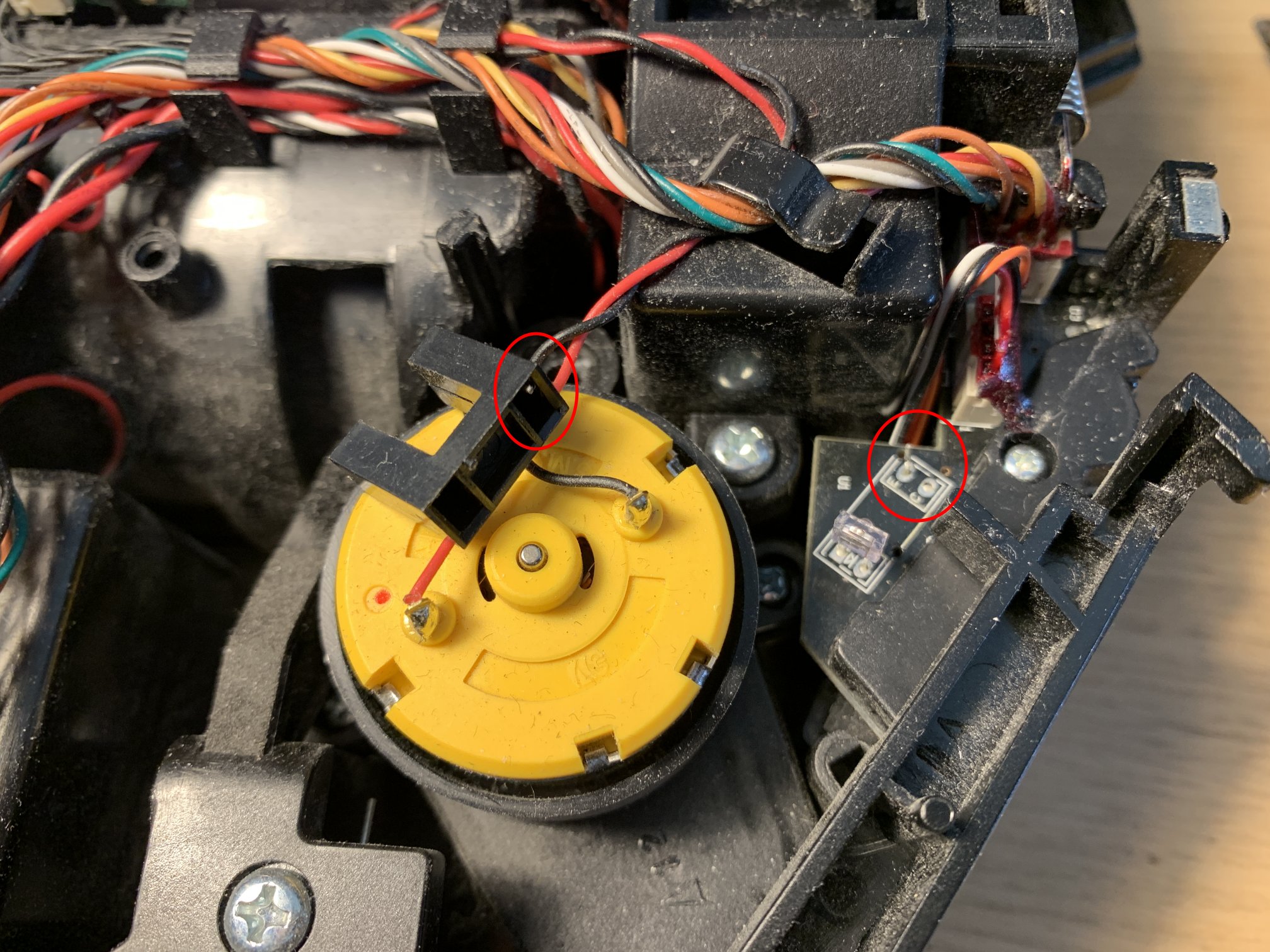 Broken optical bumper sensor