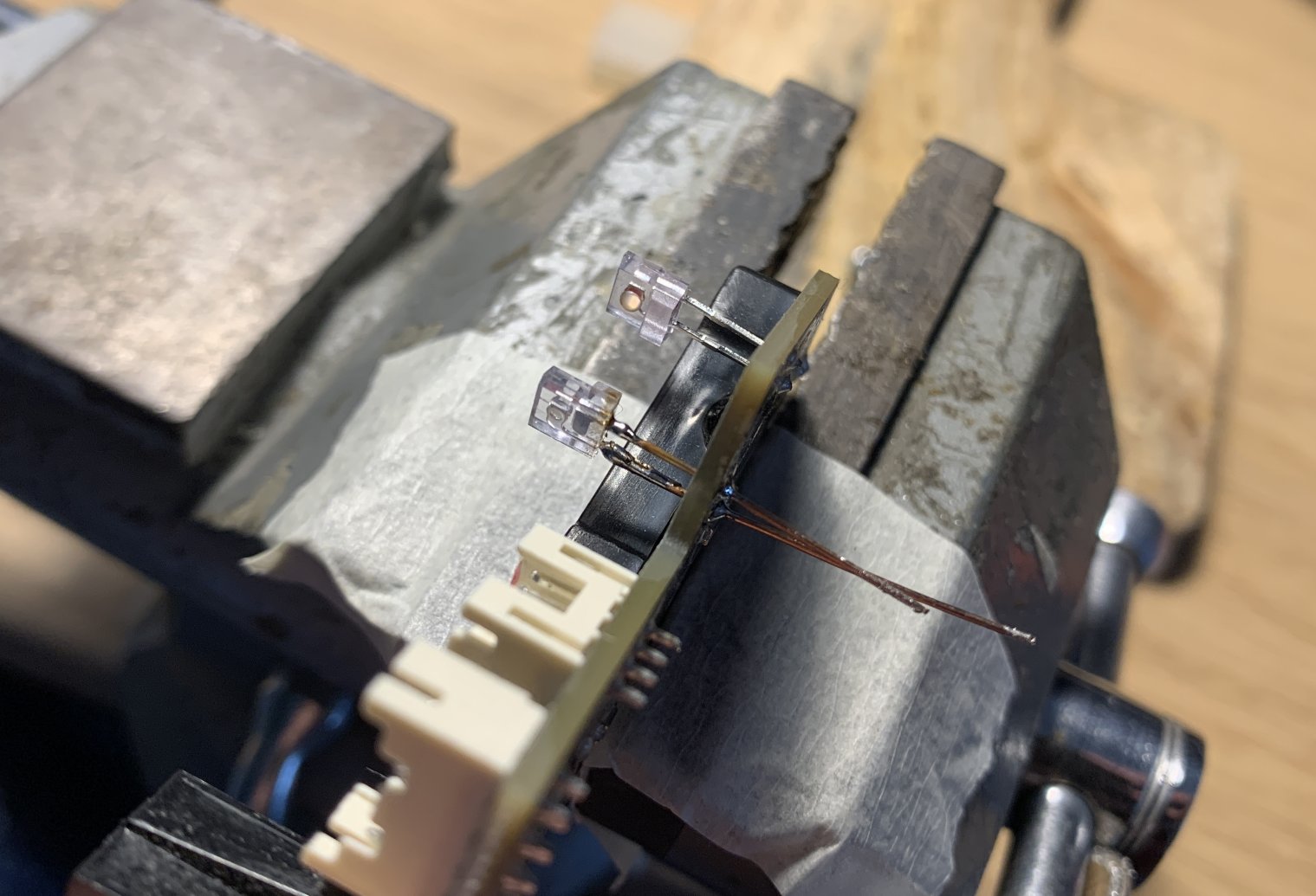 Soldering back the original phototransistor